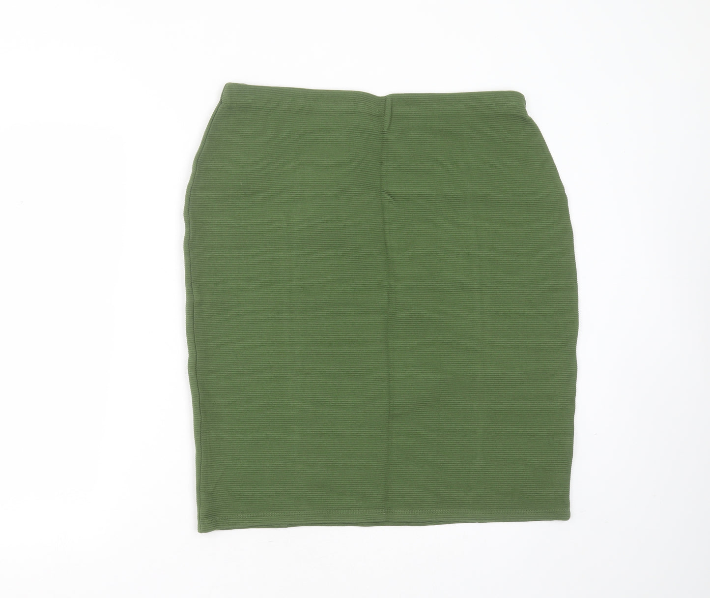TU Womens Green Striped Cotton Straight & Pencil Skirt Size 16