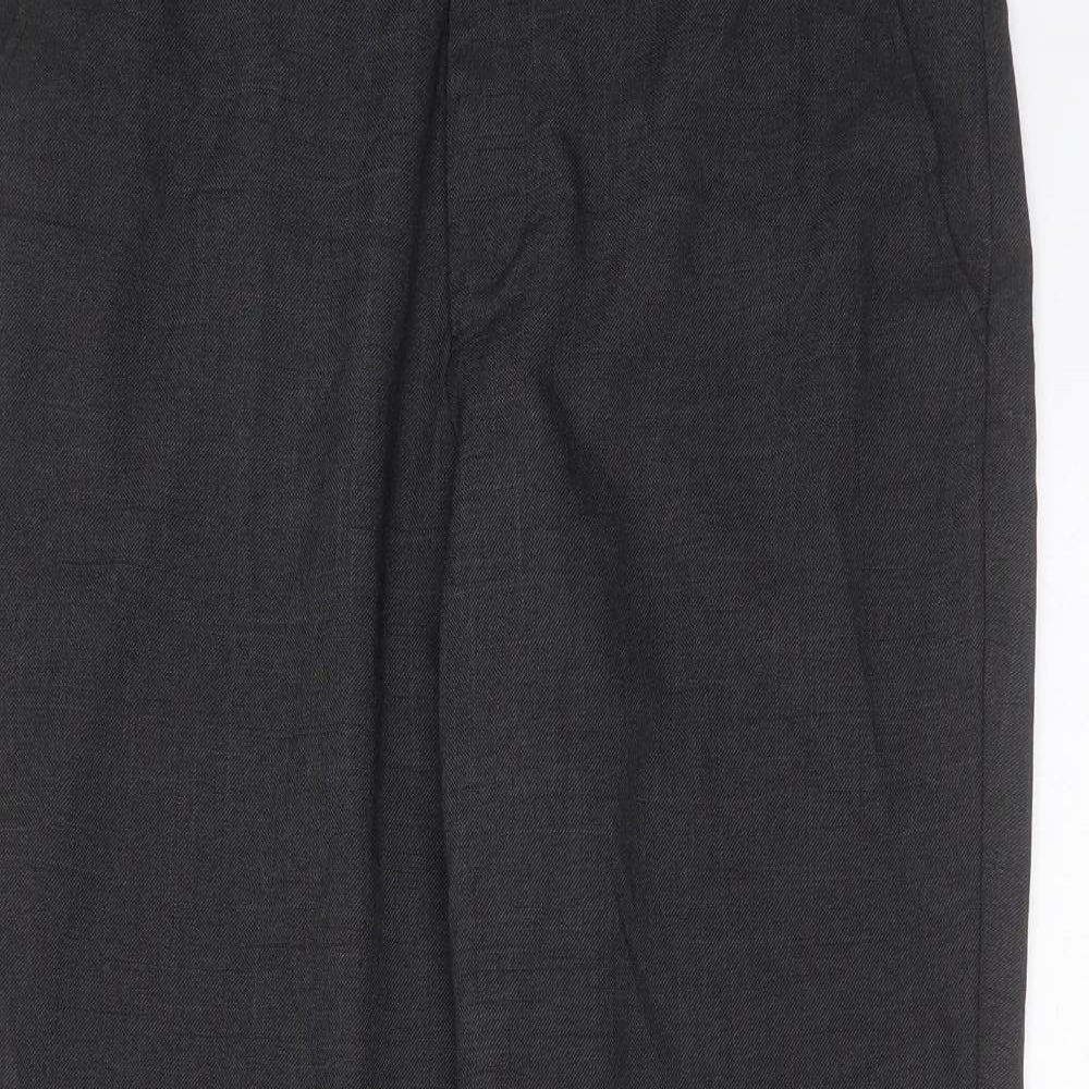 F&F  Mens Grey  Polyester Trousers  Size 34 in L28 in Regular Zip