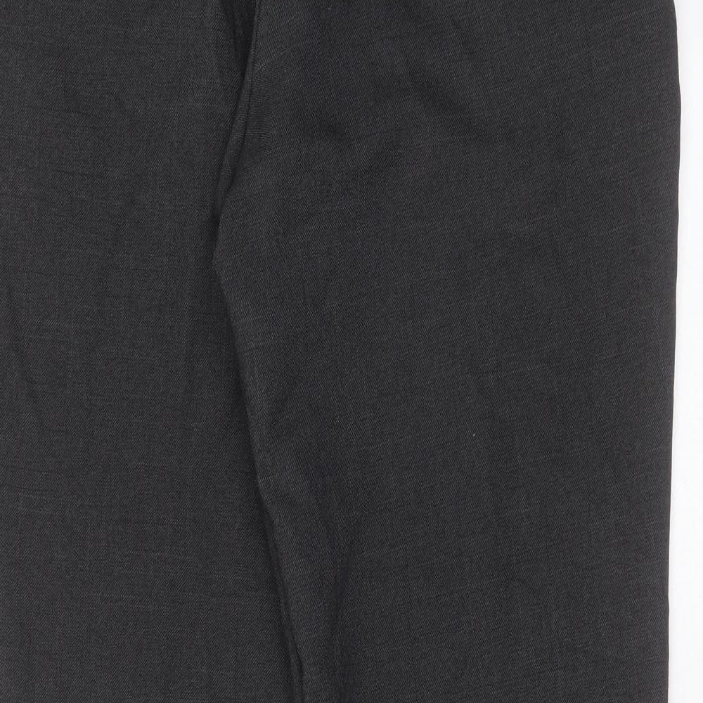 F&F  Mens Grey  Polyester Trousers  Size 34 in L28 in Regular Zip
