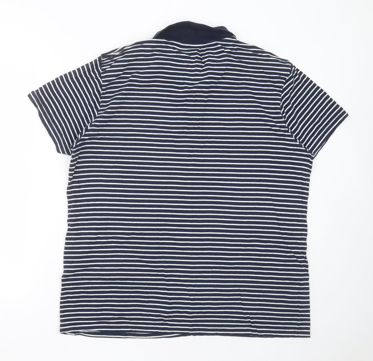 Cedar Wood State Mens Blue Striped Cotton  Polo Size 2XL Collared