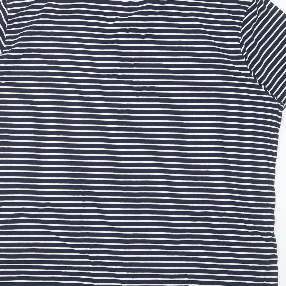 Cedar Wood State Mens Blue Striped Cotton  Polo Size 2XL Collared