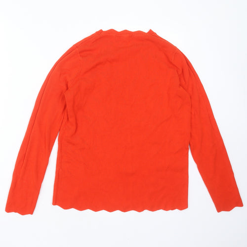Dorothy Perkins Womens Orange Round Neck  Viscose Pullover Jumper Size 12