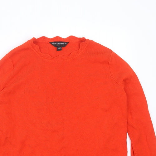 Dorothy Perkins Womens Orange Round Neck  Viscose Pullover Jumper Size 12