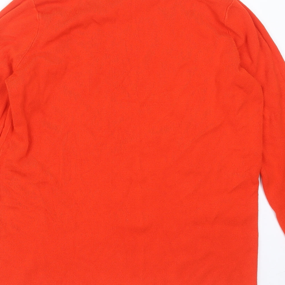 Dorothy Perkins Womens Orange Round Neck  Viscose Pullover Jumper Size 12