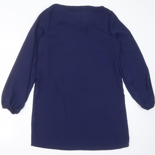 SheIn Womens Blue  Polyester Shift  Size L  V-Neck