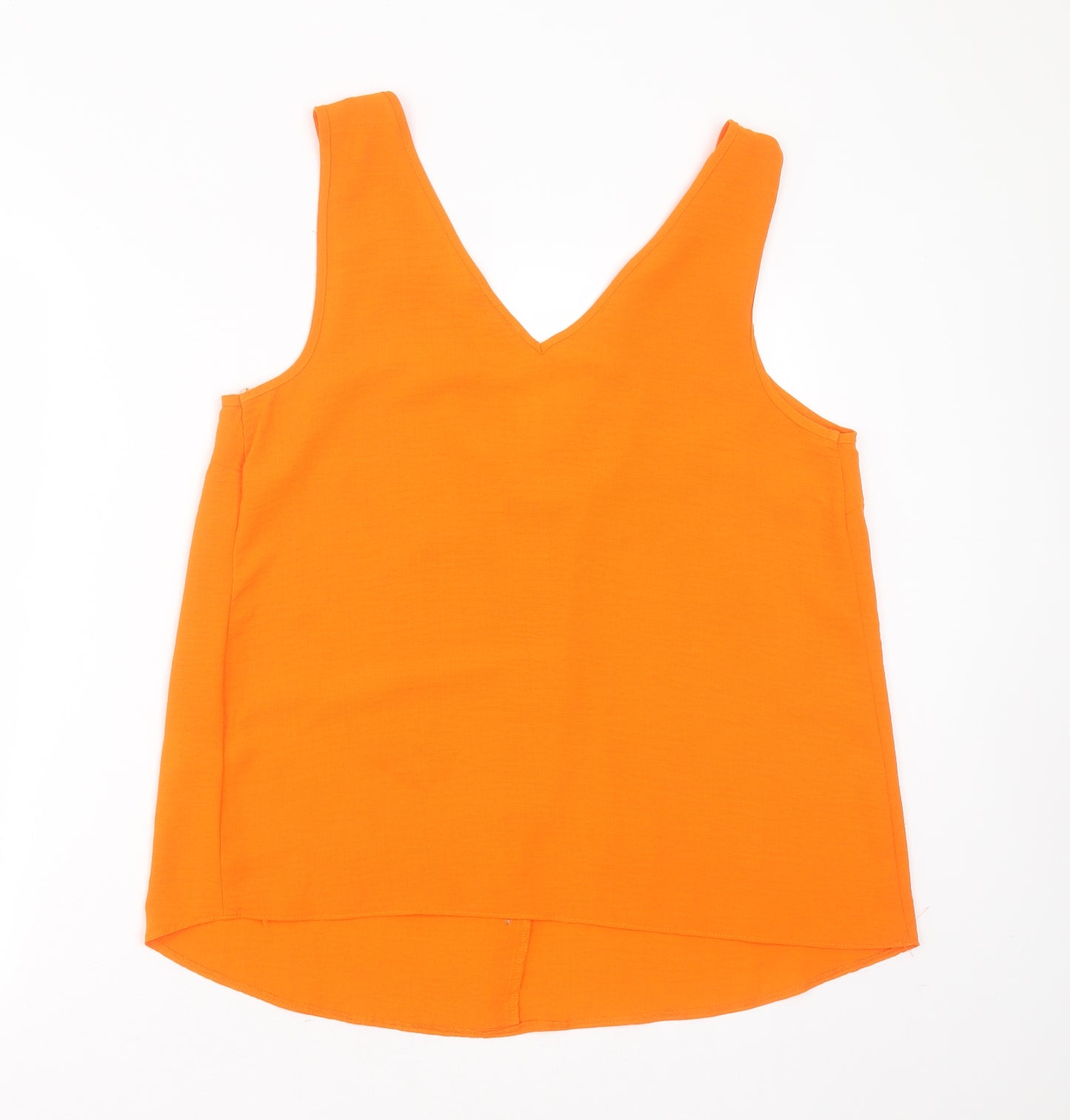 Papaya Womens Orange  Polyester Basic Blouse Size 14 V-Neck