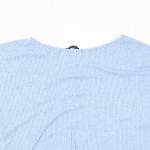 SheIn Womens Blue Round Neck Striped Polyester Pullover Jumper Size L