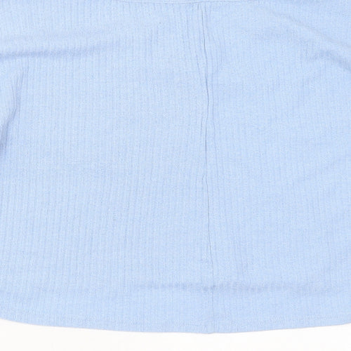 SheIn Womens Blue Round Neck Striped Polyester Pullover Jumper Size L