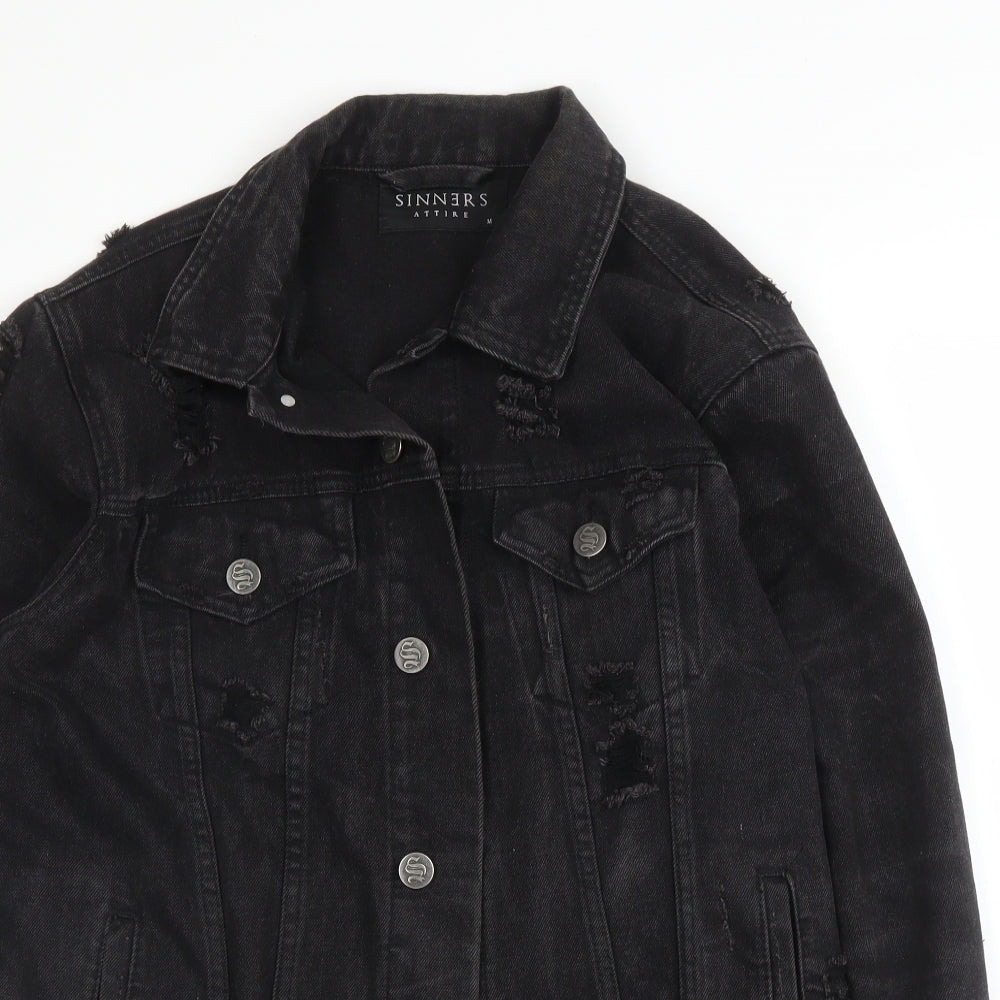 Sinners Attire Mens Black   Jacket  Size M  Button