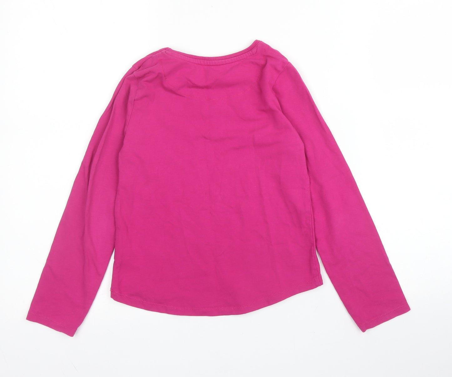 John Lewis Girls Pink  Cotton Basic T-Shirt Size 8 Years Round Neck