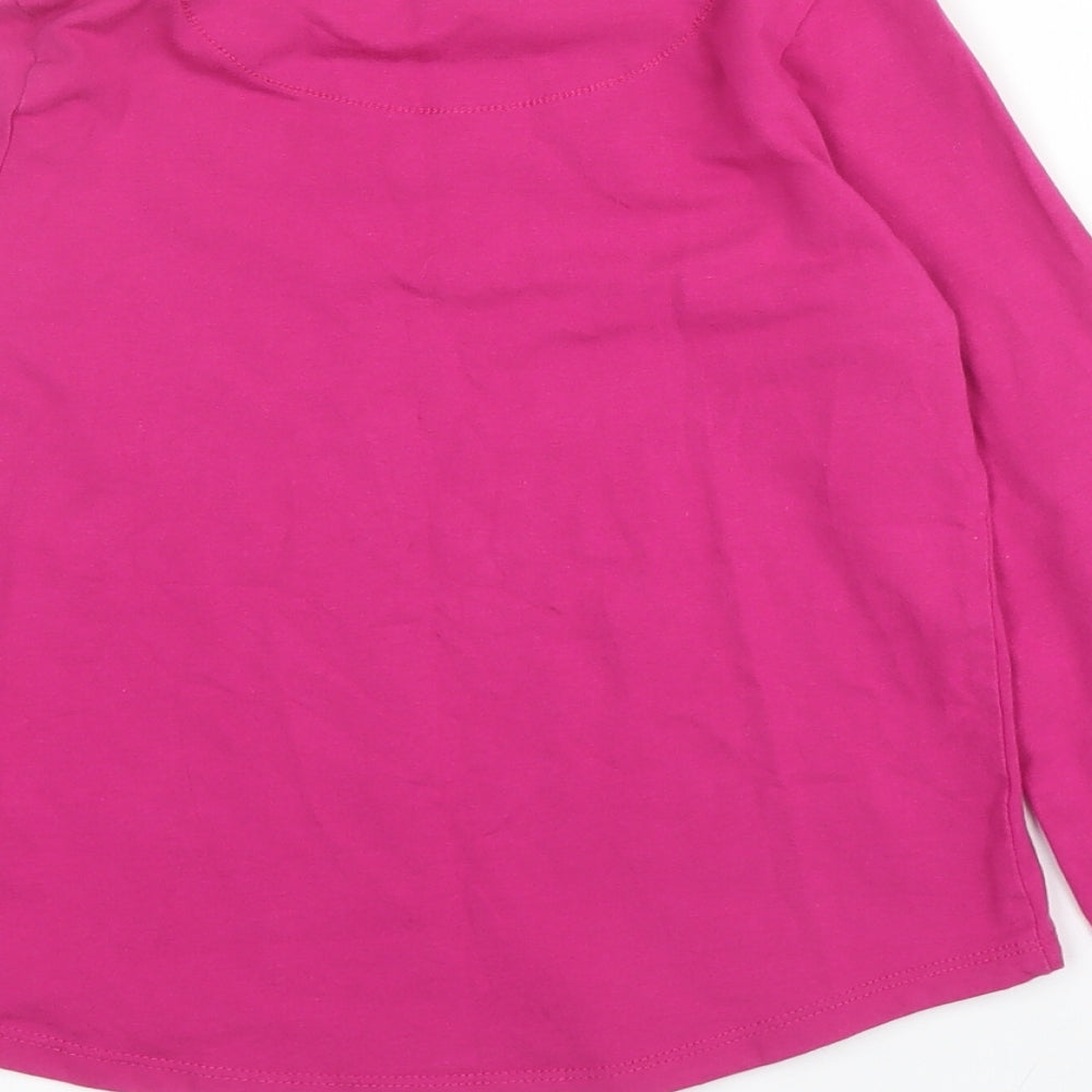 John Lewis Girls Pink  Cotton Basic T-Shirt Size 8 Years Round Neck