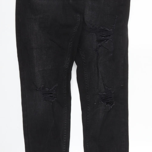 Primark Womens Black  Cotton Skinny Jeans Size 10 L28 in Regular Zip