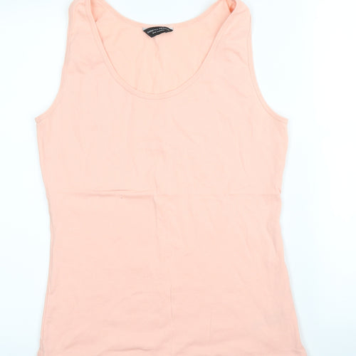 Dorothy Perkins Womens Pink  Cotton Basic Tank Size 16 Scoop Neck