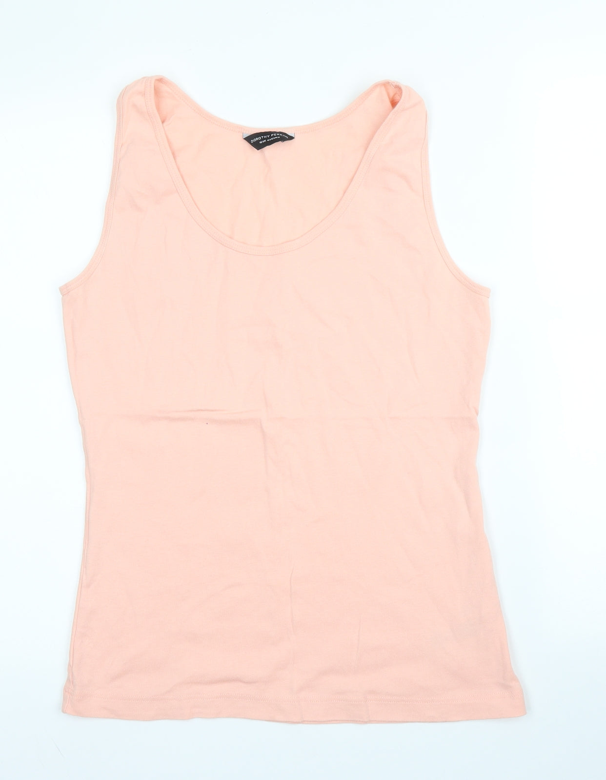 Dorothy Perkins Womens Pink  Cotton Basic Tank Size 16 Scoop Neck