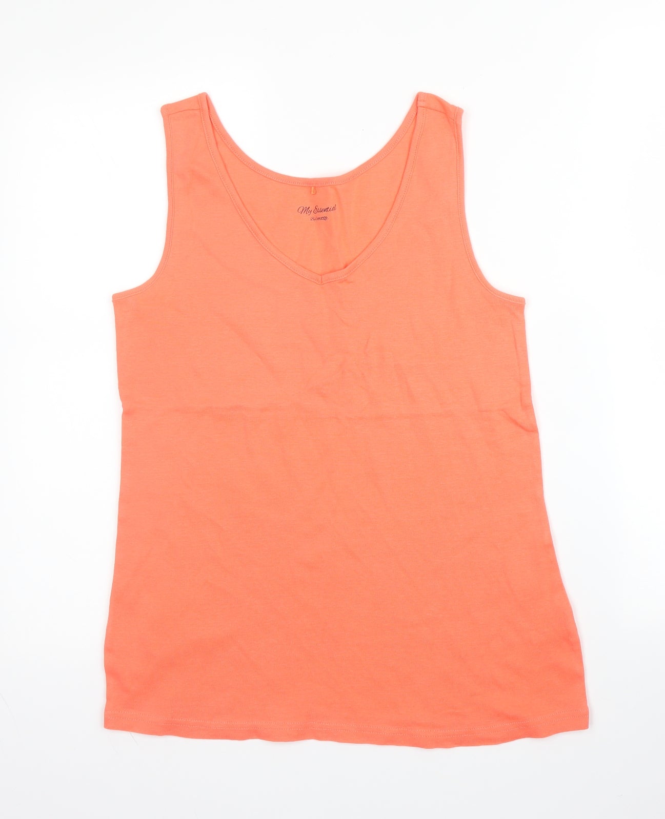George Womens Orange  Cotton Basic Tank Size 16 V-Neck