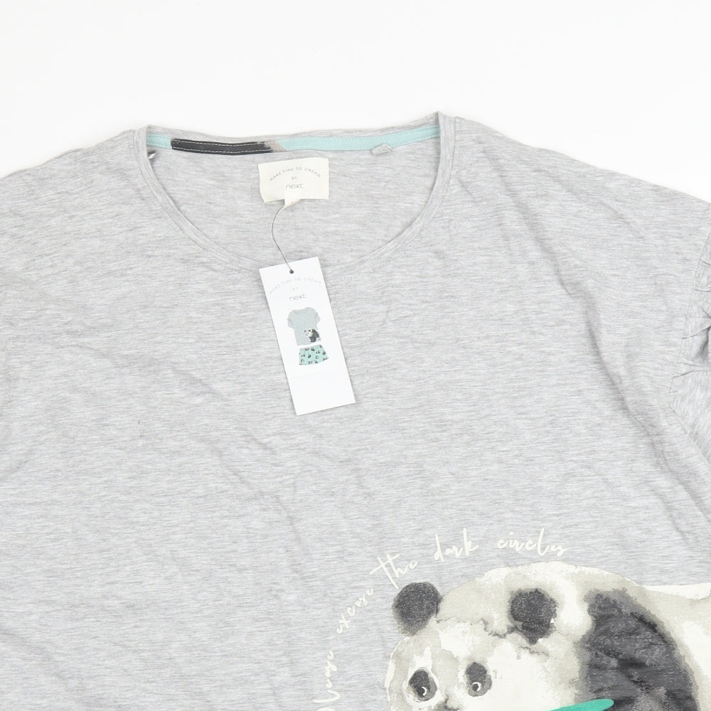 NEXT Womens Grey  Viscose Basic T-Shirt Size L Round Neck - PJ top