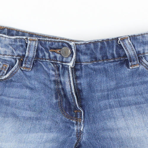 NEXT Girls Blue  Cotton Bermuda Shorts Size 8 Years  Regular Zip