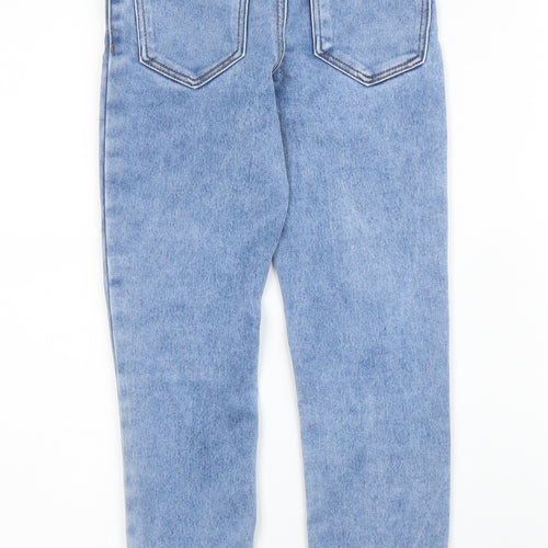Mango Girls Blue  Cotton Skinny Jeans Size 9 Months L22 in Regular Zip