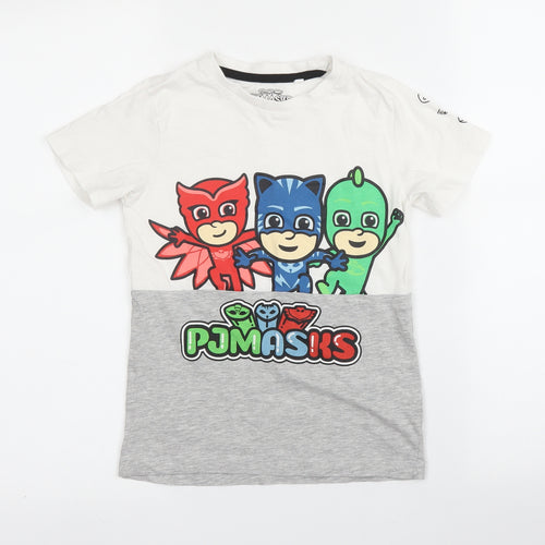 NEXT Boys White  Cotton Basic T-Shirt Size 5 Years Round Neck