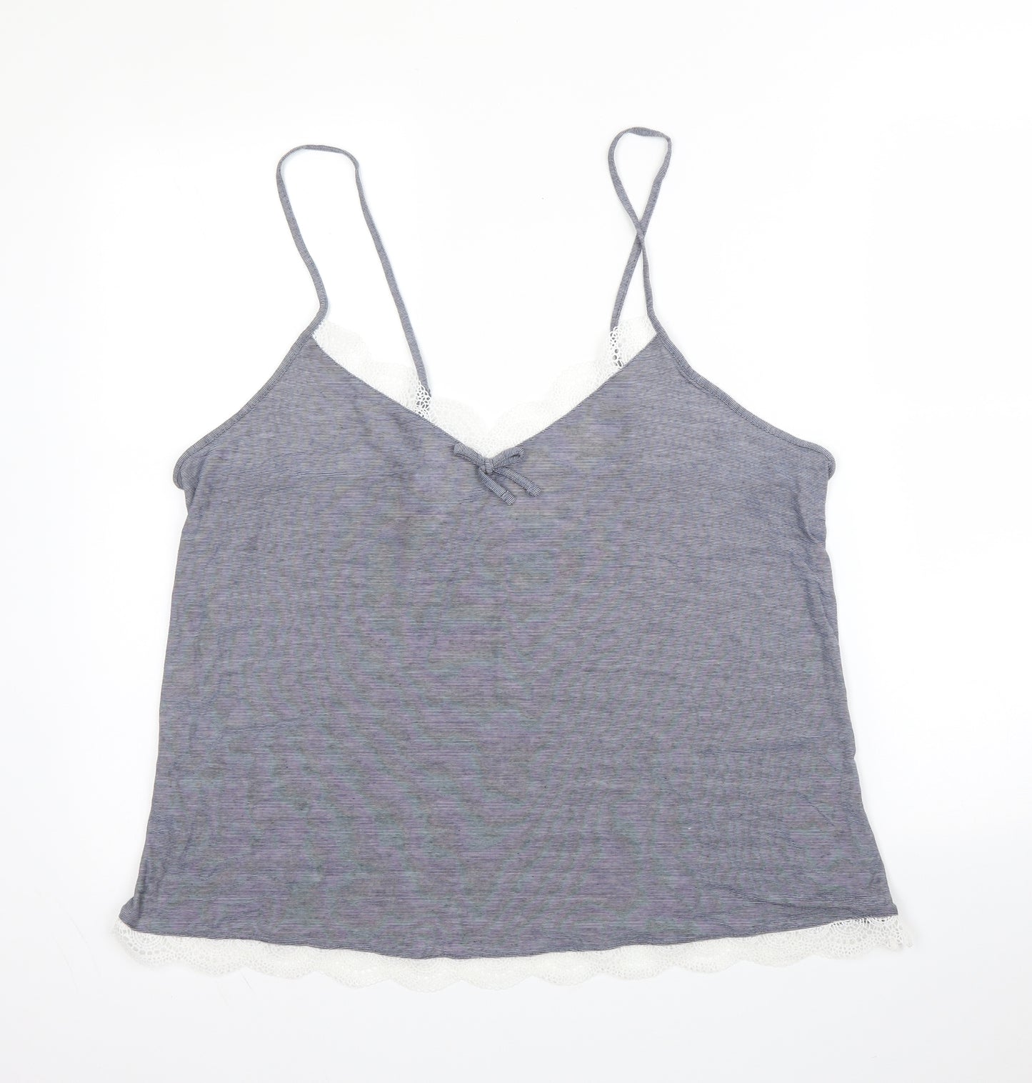 Matalan Womens Blue  Viscose Camisole Blouse Size L V-Neck - PJ top
