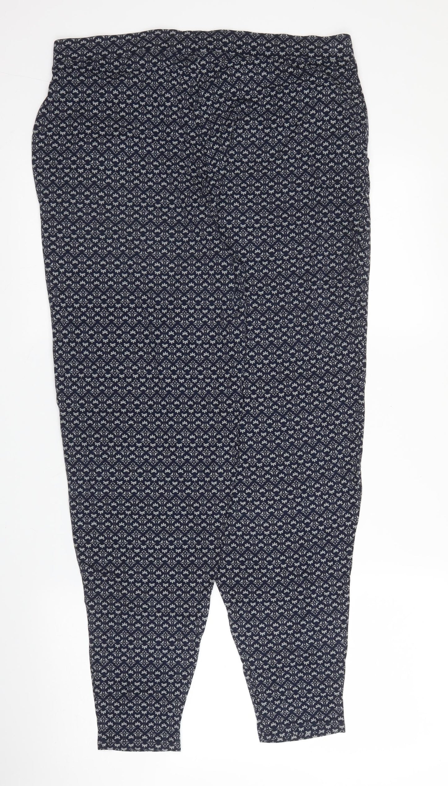 NEXT Womens Blue  Viscose Harem Trousers Size 16 L25.5 in Regular