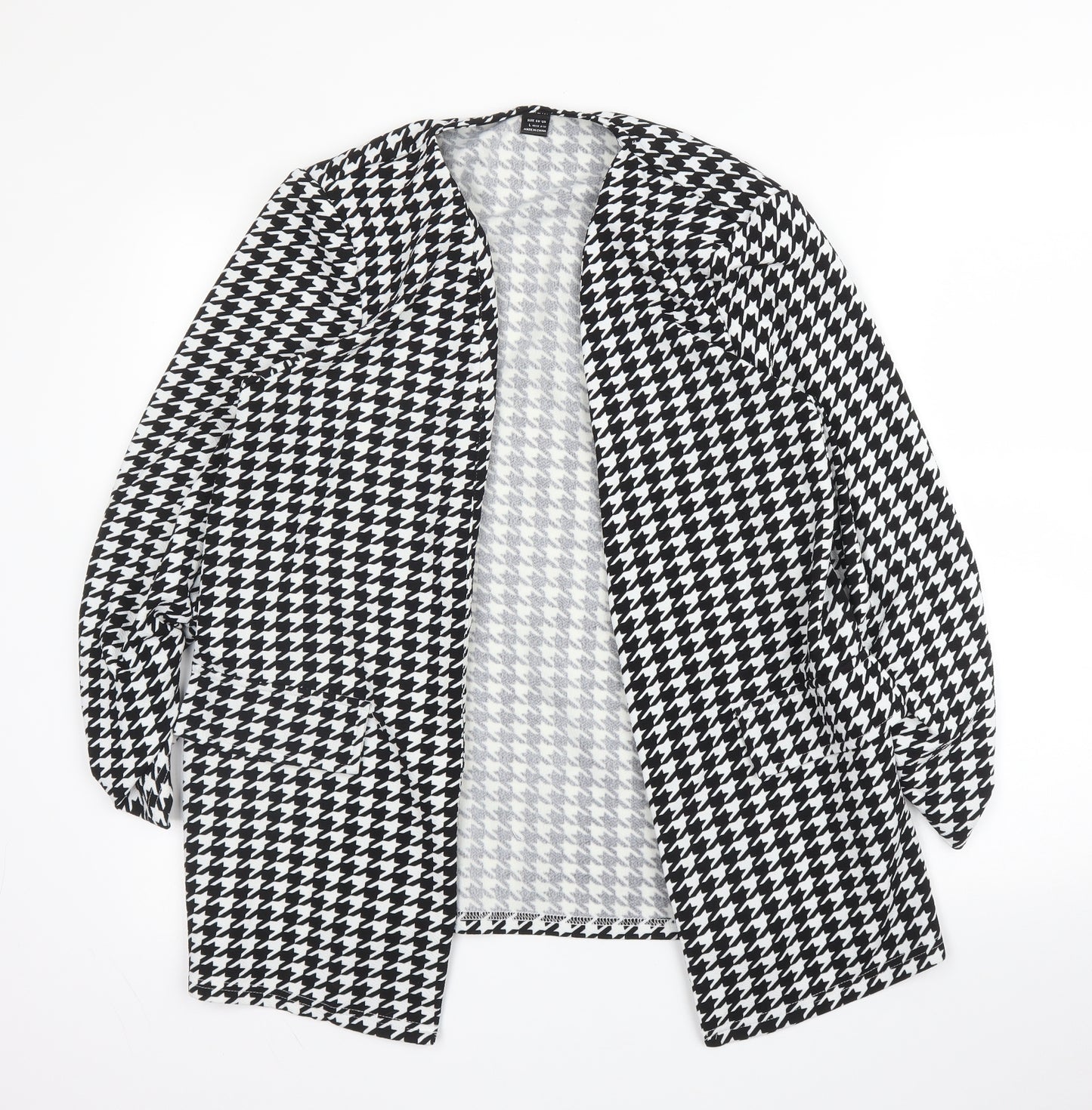 SheIn Womens Black Houndstooth  3-in-1 Jacket Blazer Size L