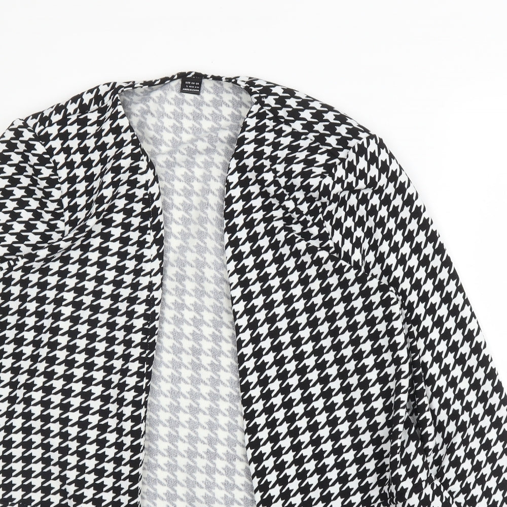 SheIn Womens Black Houndstooth  3-in-1 Jacket Blazer Size L