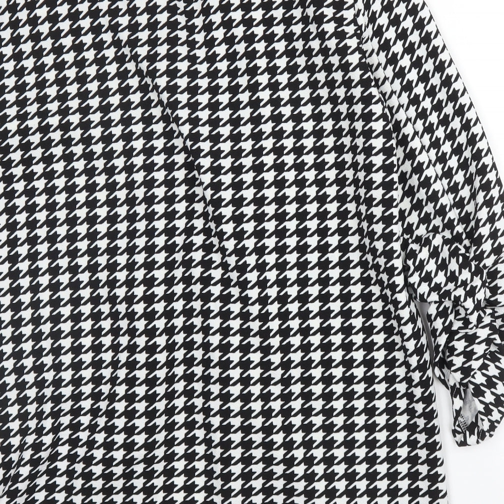 SheIn Womens Black Houndstooth  3-in-1 Jacket Blazer Size L