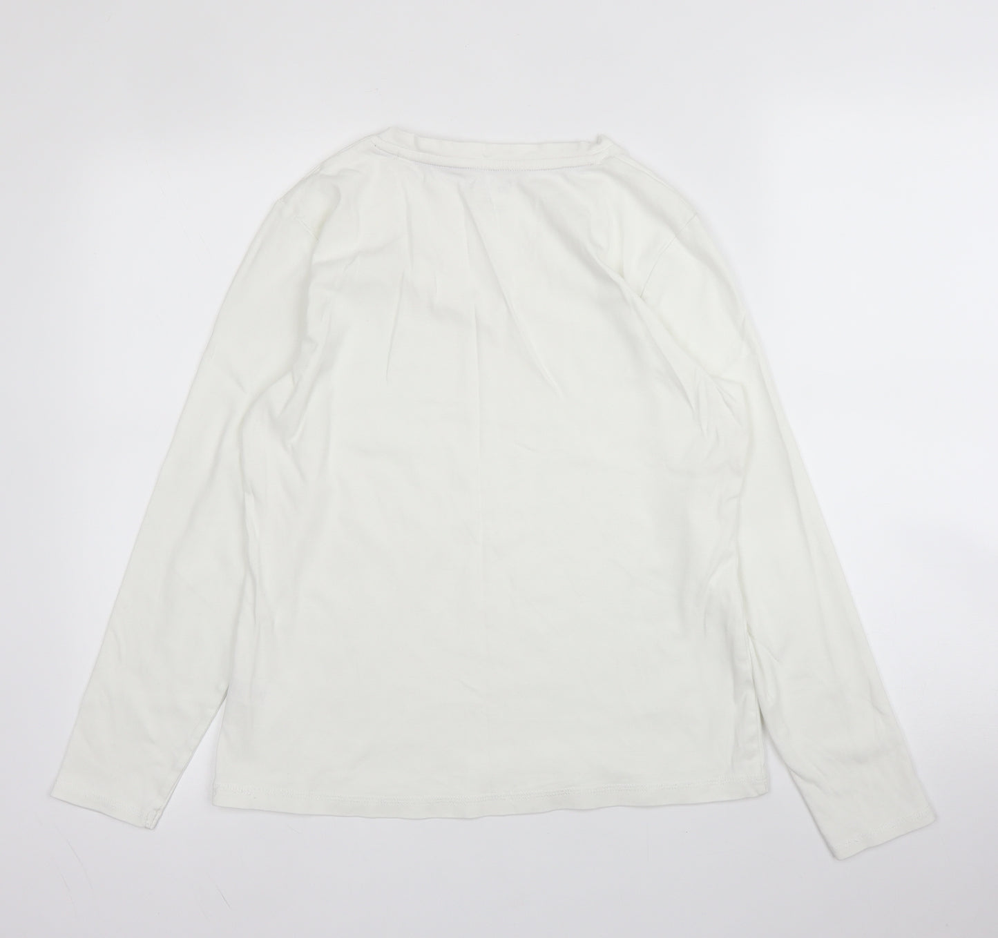 TU Womens White  Cotton Basic T-Shirt Size 16 V-Neck