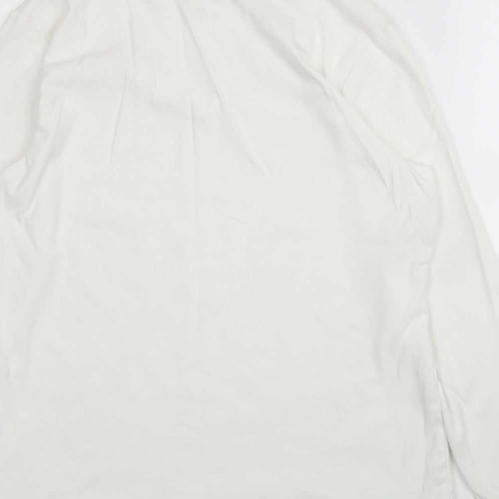 TU Womens White  Cotton Basic T-Shirt Size 16 V-Neck