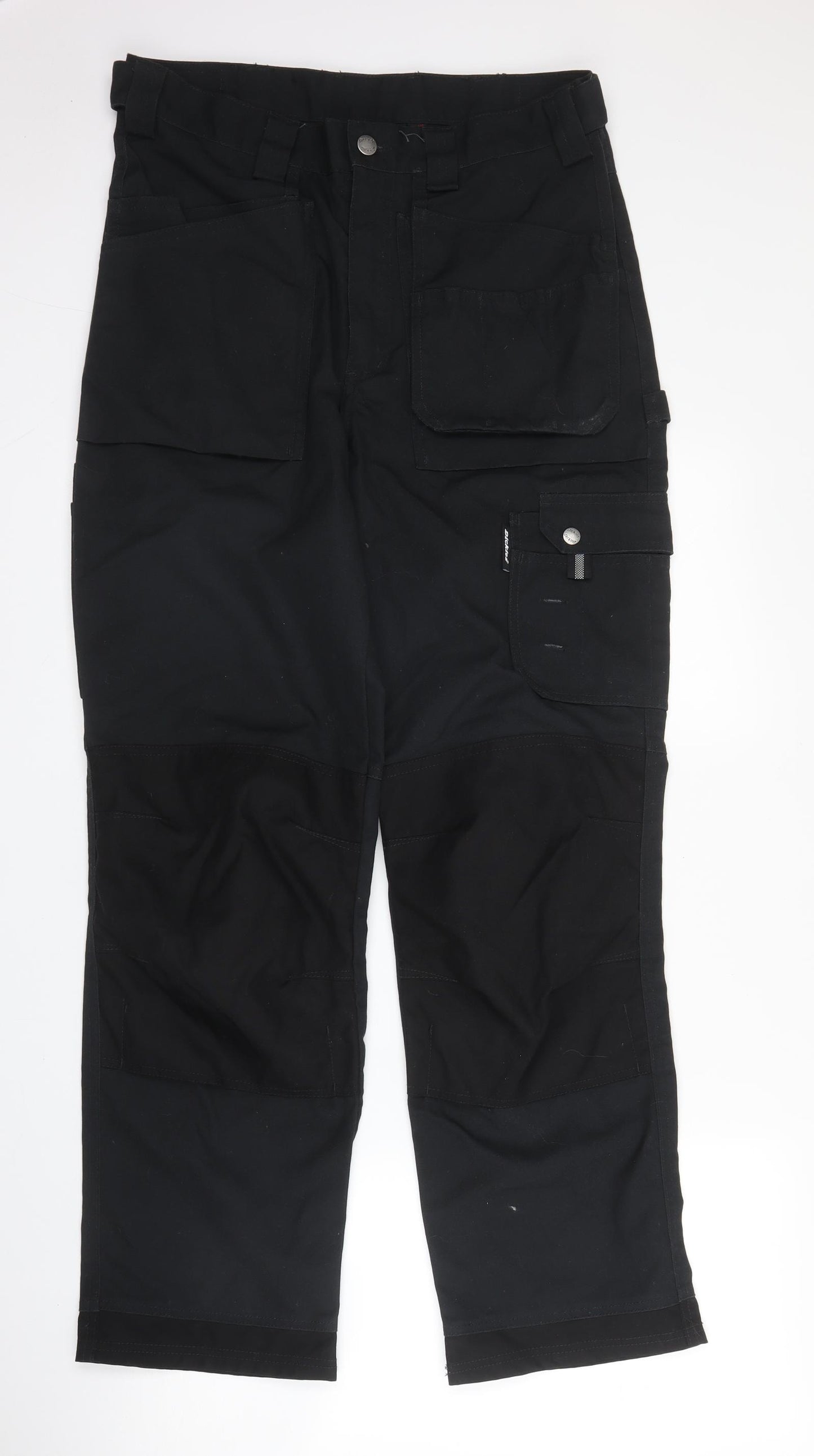 Dickies Mens Black  Cotton Carpenter Trousers Size 32 in L31 in Regular Zip