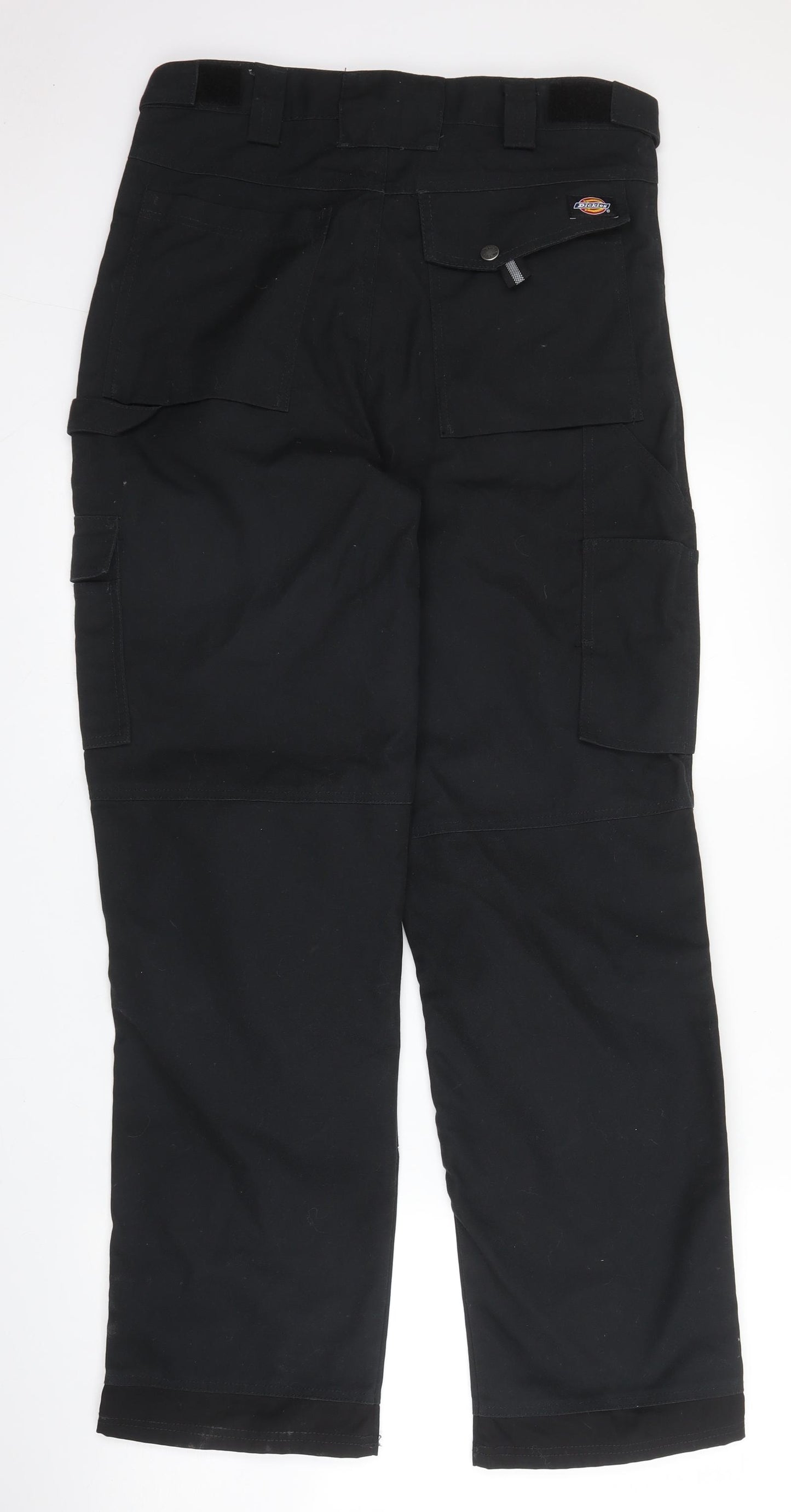 Dickies Mens Black  Cotton Carpenter Trousers Size 32 in L31 in Regular Zip