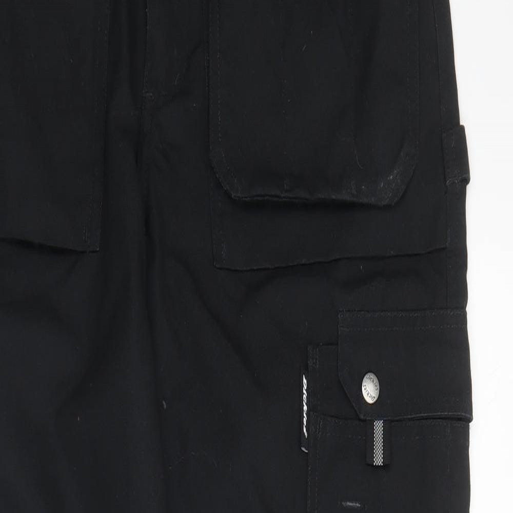 Dickies Mens Black  Cotton Carpenter Trousers Size 32 in L31 in Regular Zip