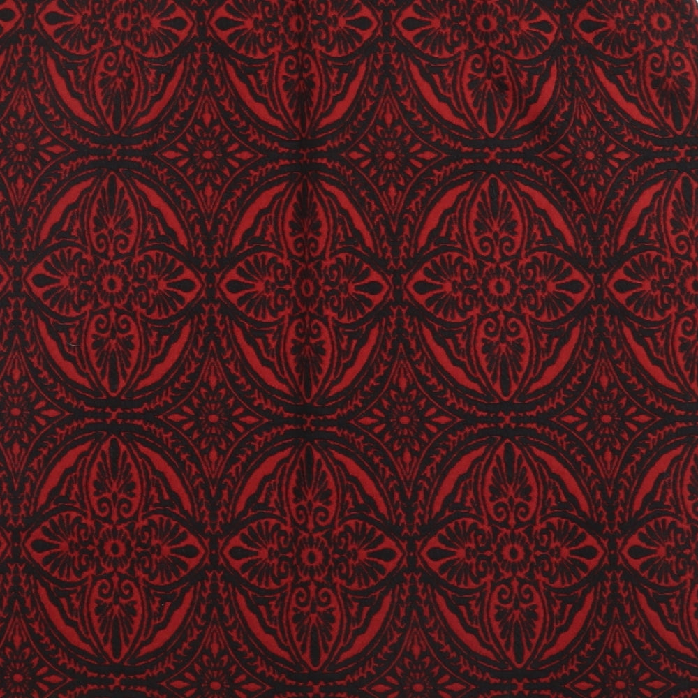 M&S Womens Red Floral Polyester A-Line Skirt Size 16