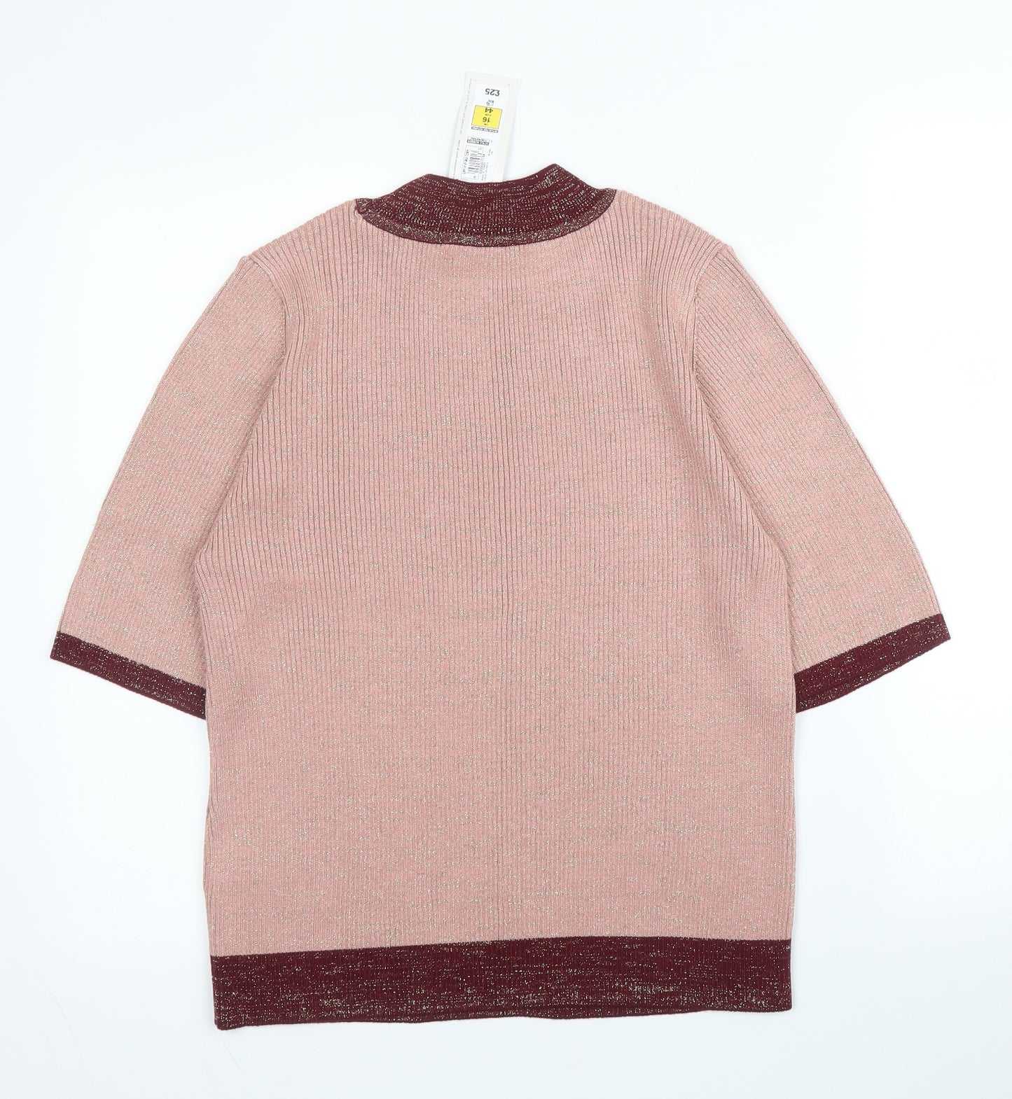 M&S Womens Purple Mock Neck  Acrylic Pullover Jumper Size 16