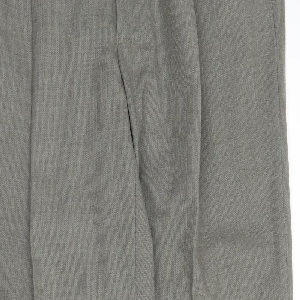St Michael Mens Grey  Wool Trousers  Size 32 in L29 in Regular Zip