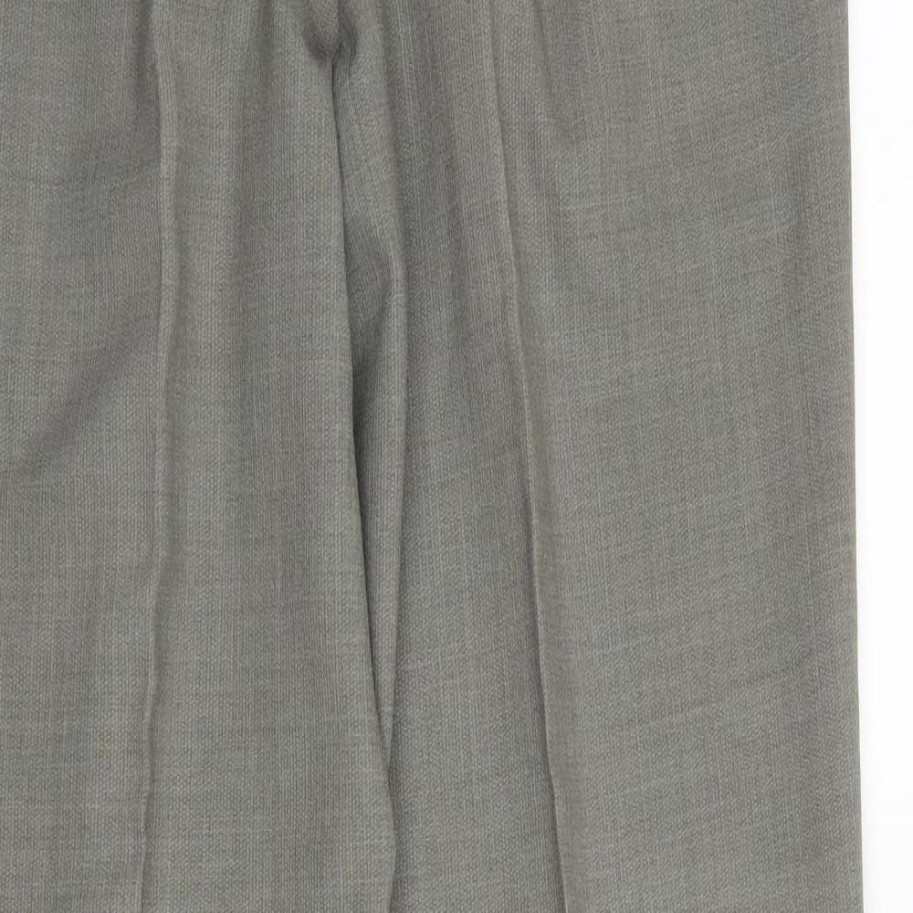St Michael Mens Grey  Wool Trousers  Size 32 in L29 in Regular Zip