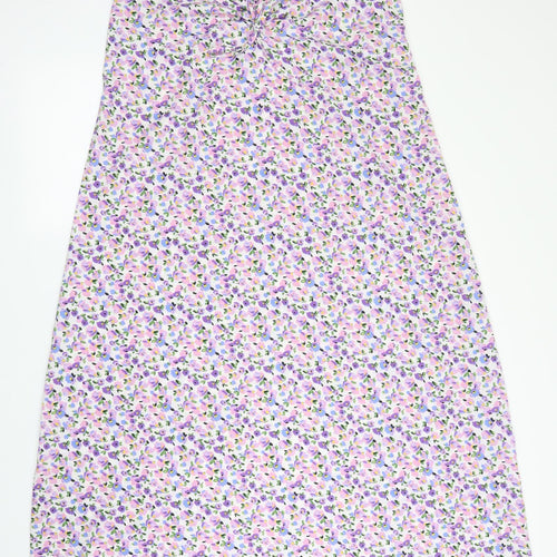 Wednesday's Girl Womens Purple Fair Isle Polyester Shift  Size 14  V-Neck