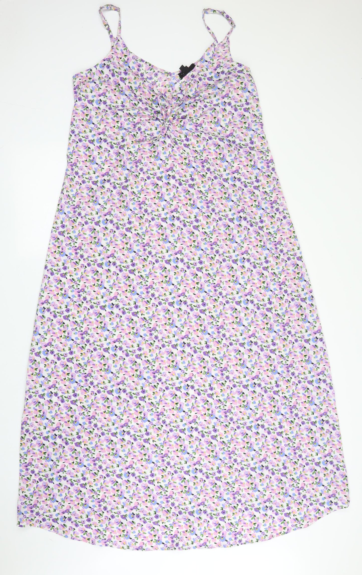 Wednesday's Girl Womens Purple Fair Isle Polyester Shift  Size 14  V-Neck