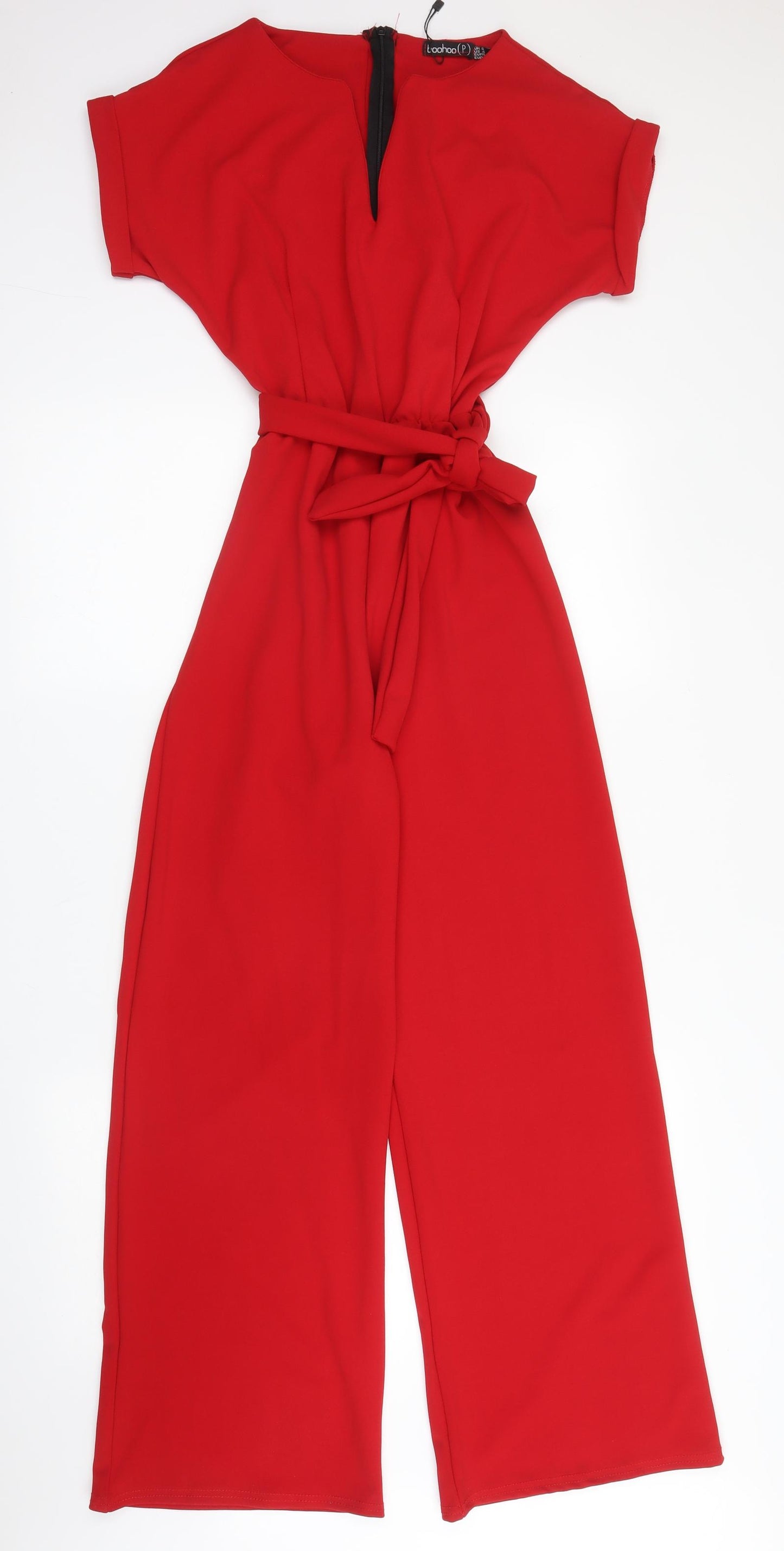 Boohoo Womens Red  Polyester Jumpsuit One-Piece Size 8 L28 in