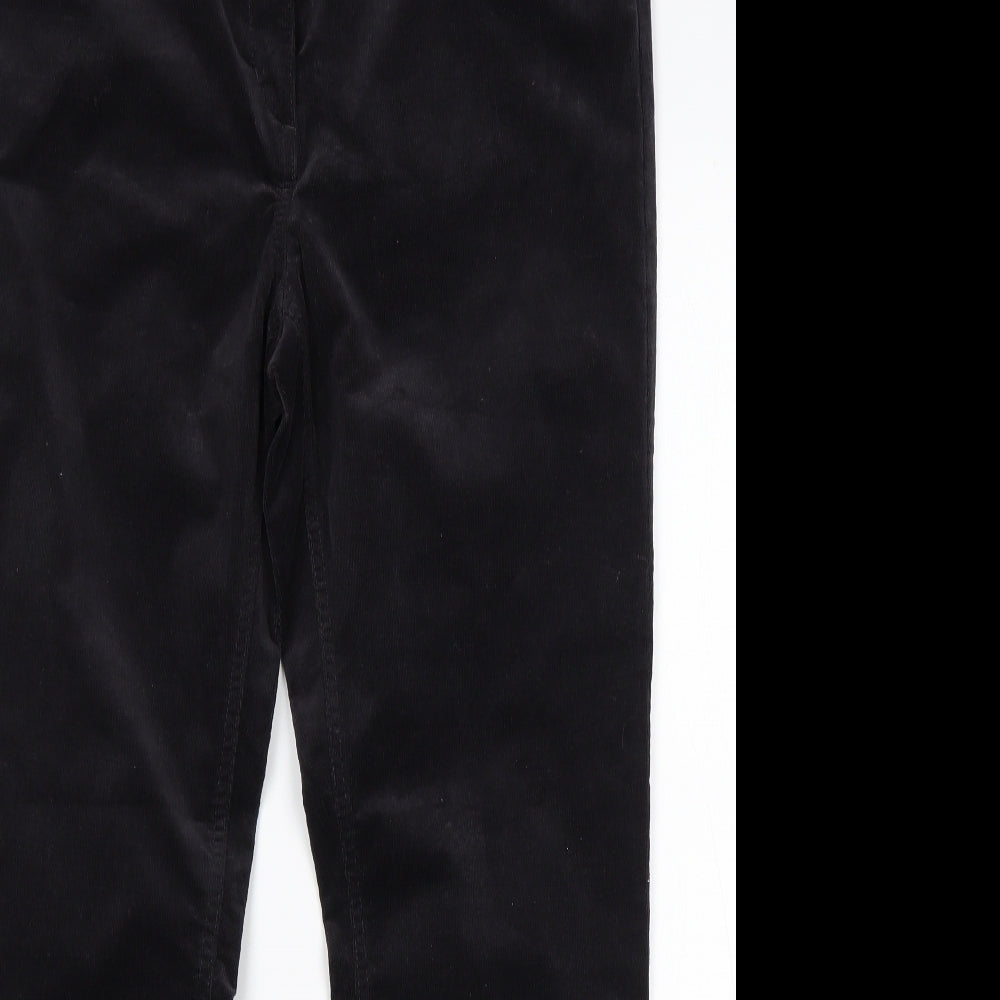 M&S Womens Black  Cotton Chino Trousers Size 14 L28 in Regular