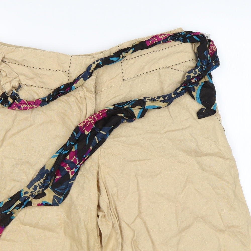 NEXT Womens Beige  Linen Chino Shorts Size 12 L15 in Regular