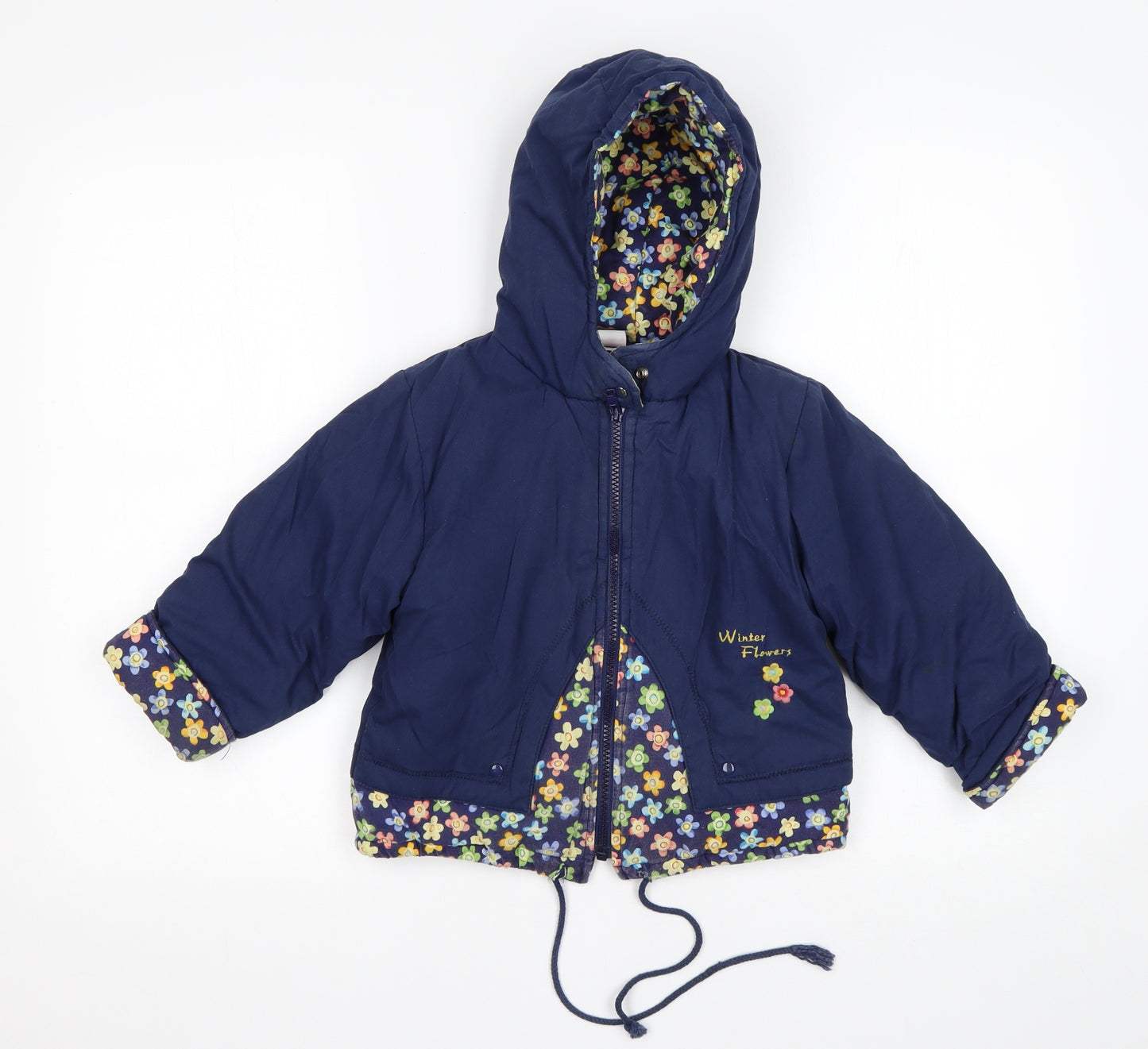J.F.B Girls Multicoloured Floral  Overcoat Coat Size 18-24 Months