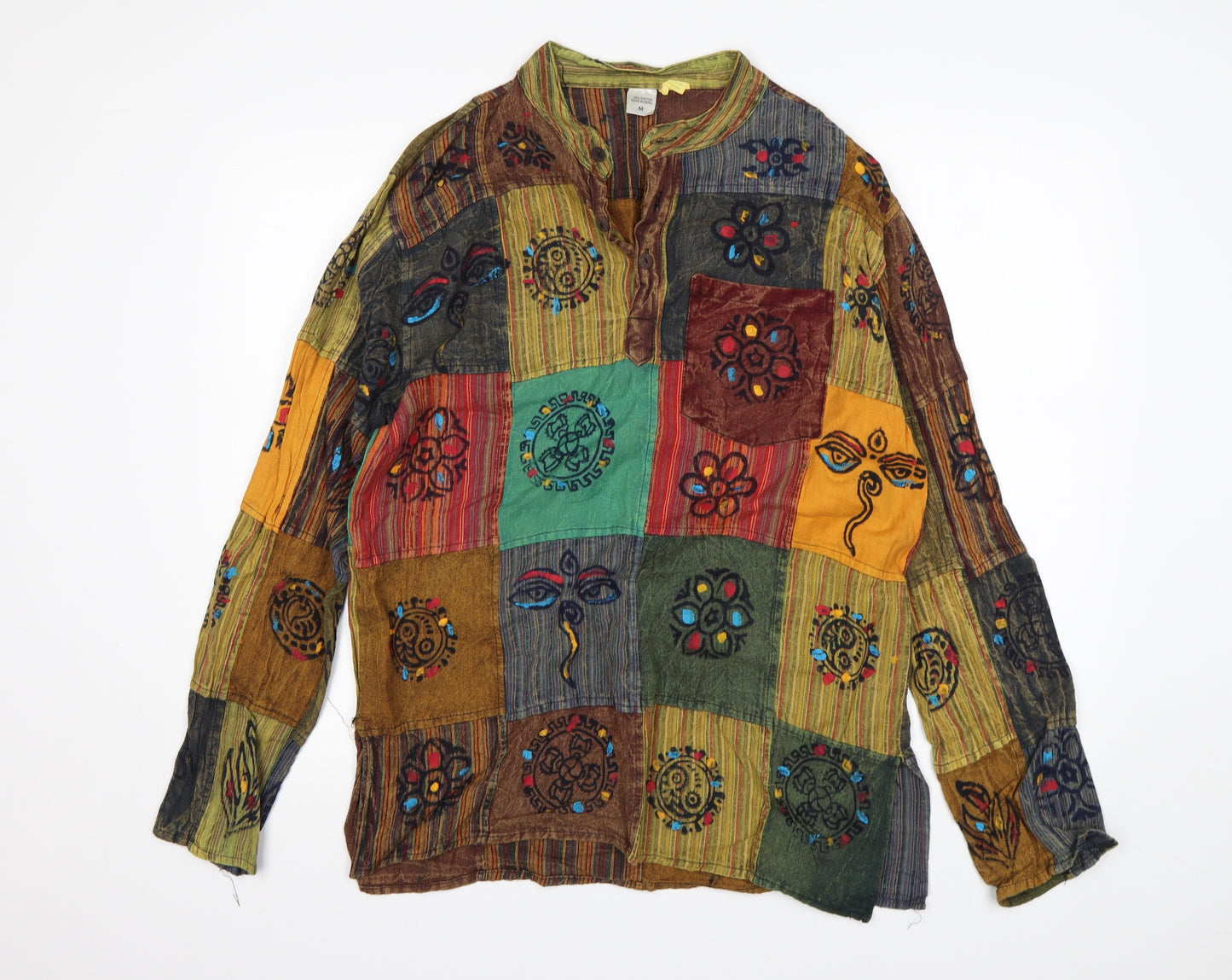 Preworn Mens Multicoloured  Cotton  T-Shirt Size M Round Neck