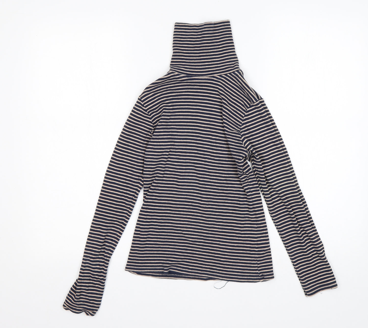 Matalan Girls Multicoloured Striped Cotton Basic T-Shirt Size 13 Years Roll Neck