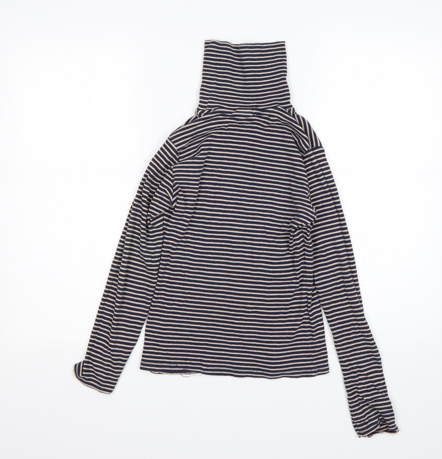Matalan Girls Multicoloured Striped Cotton Basic T-Shirt Size 13 Years Roll Neck