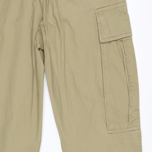 H&M Mens Beige  Cotton Cargo Trousers Size 34 L30 in Regular