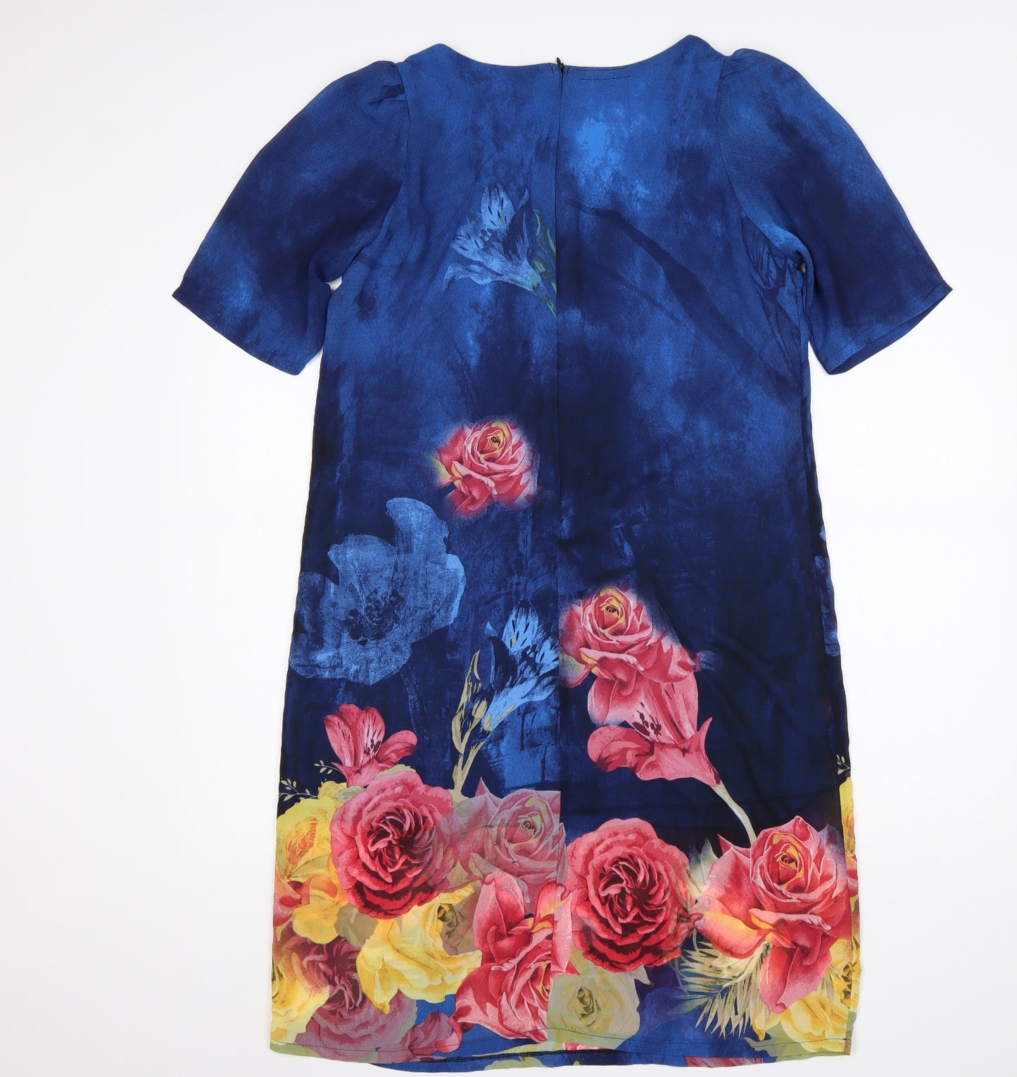 Fashion Womens Multicoloured Floral  A-Line  Size 2XL  Round Neck