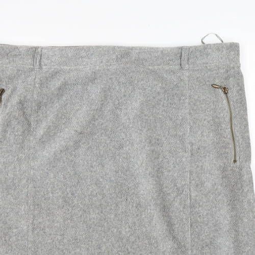TU Womens Grey  Cotton Mini Skirt Size 22