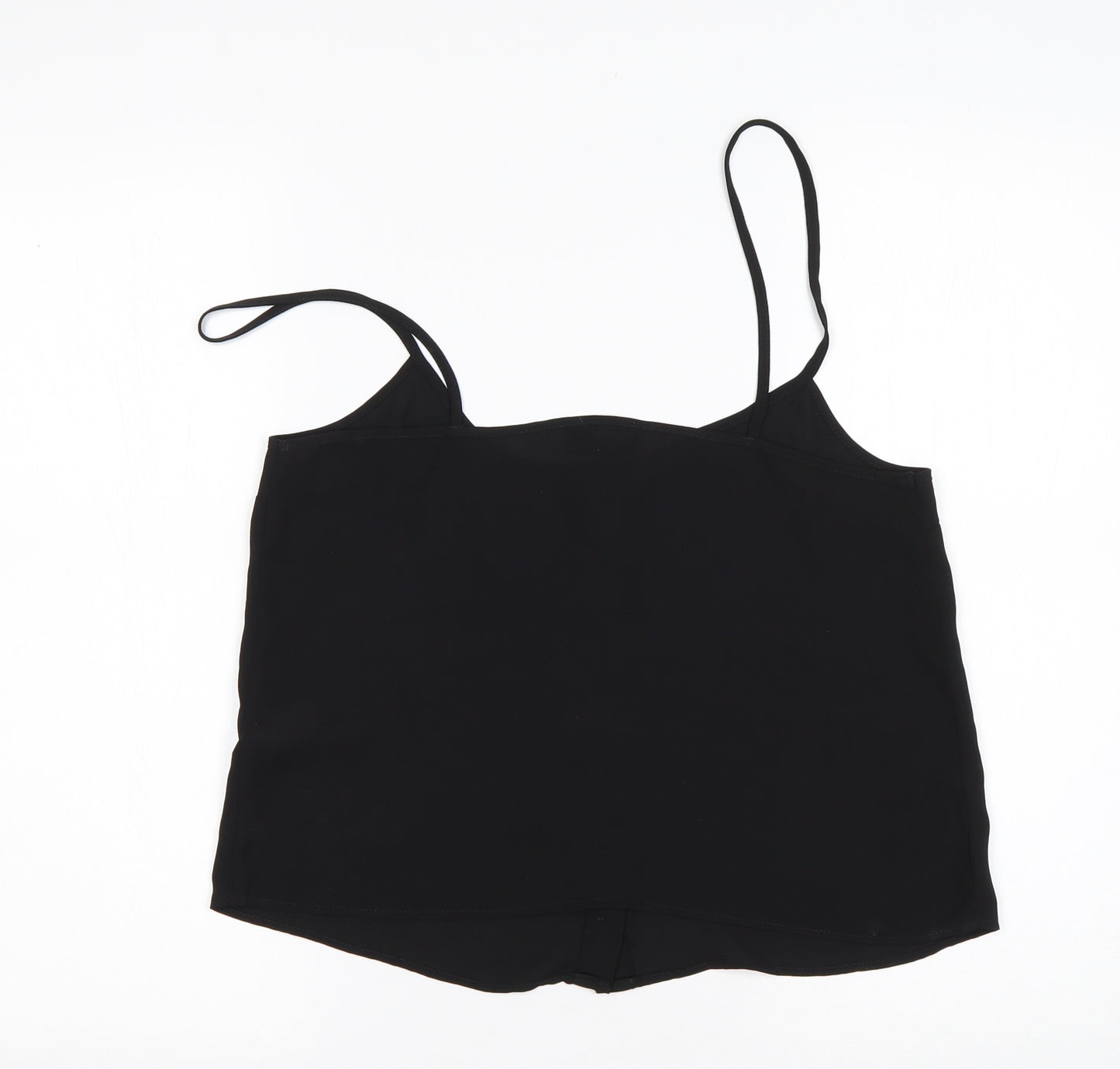Topshop Womens Black  Polyester Basic Tank Size 10 Round Neck